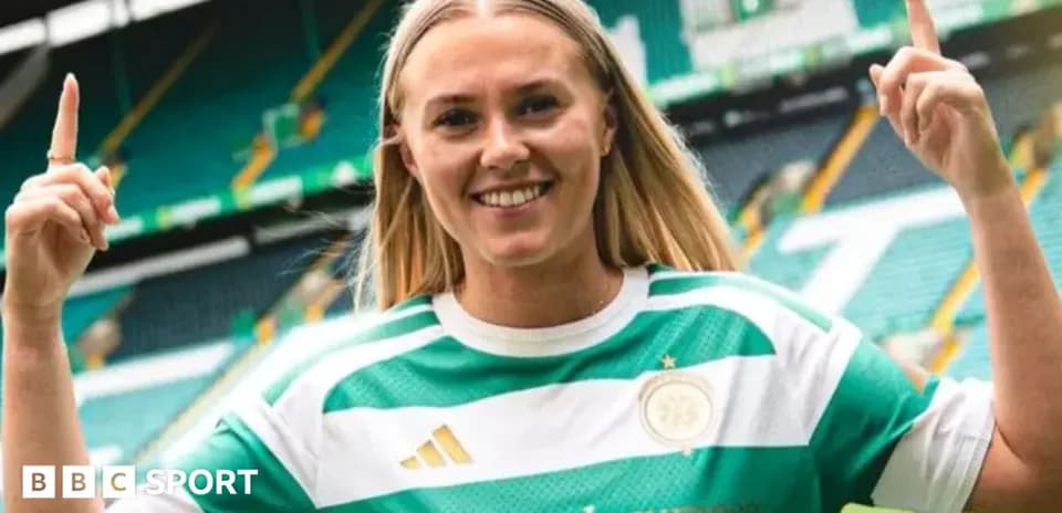 Player celebrating in Celtic FC jersey at stadium