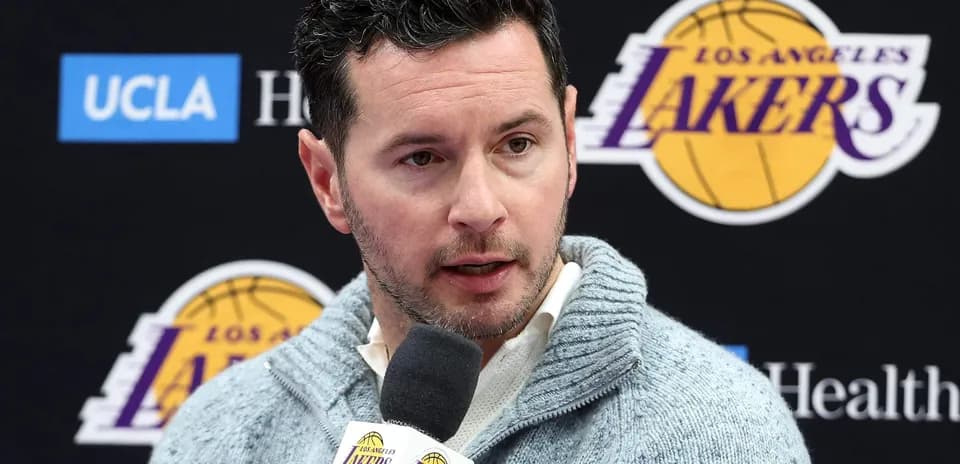 Official speaking at Los Angeles Lakers press conference