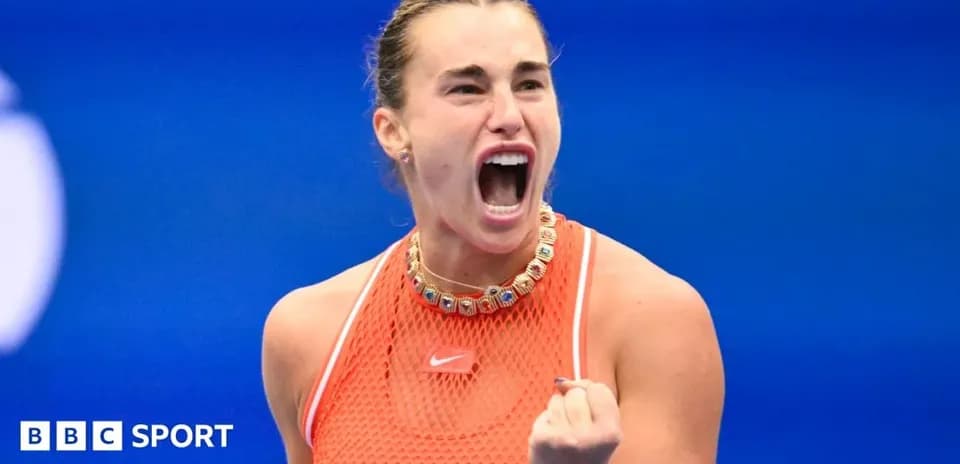 Tennis player celebrating a point during match