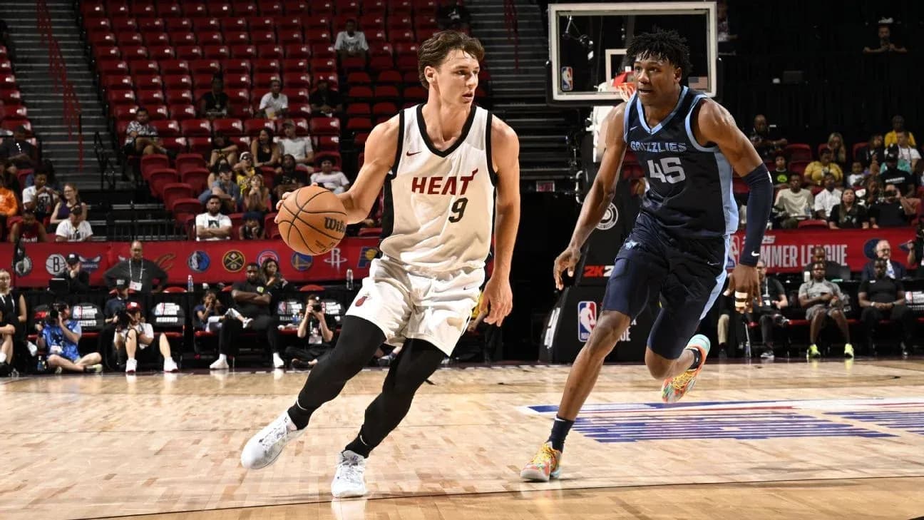Player dribbling basketball during Summer League game