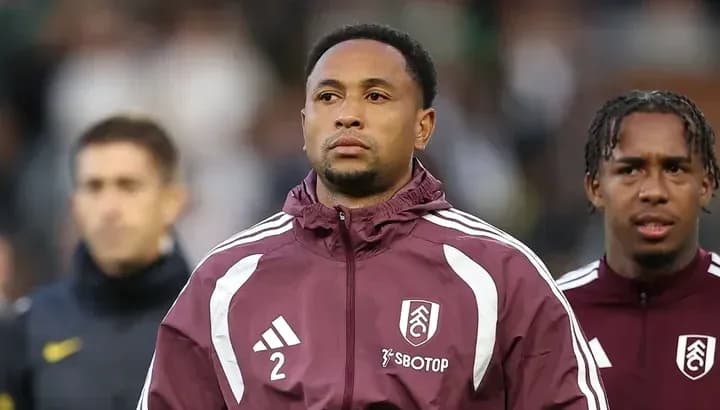 Player in Fulham kit during pre-match lineup
