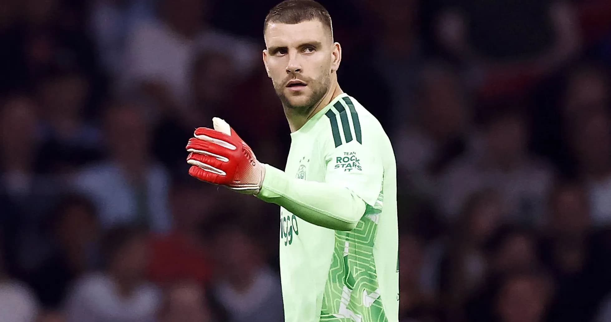 Goalkeeper gesturing during a match