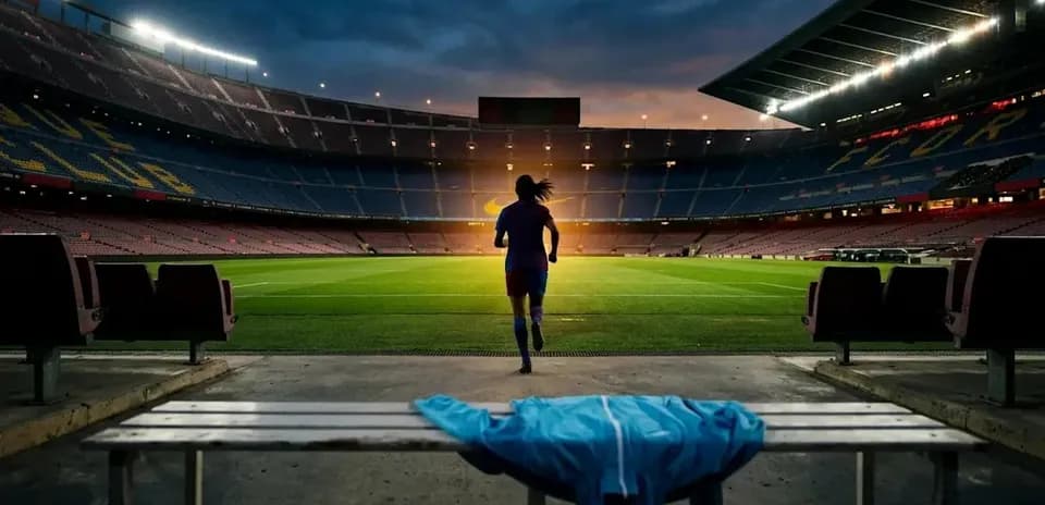 Player running onto the field at Camp Nou
