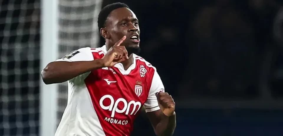 Player celebrating after scoring a goal for Monaco