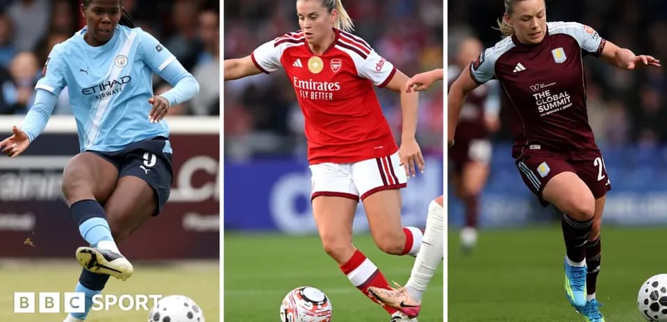 Three female football players in action during matches