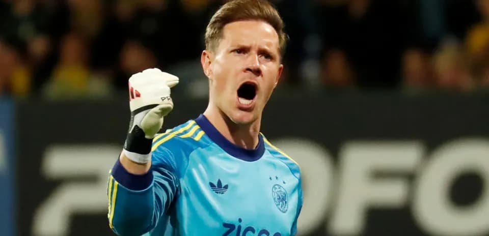 Goalkeeper celebrating a save during the match