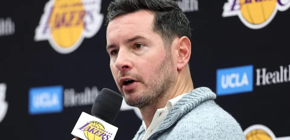 Speaker at Los Angeles Lakers press conference