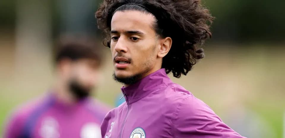 Player training in Manchester City kit outdoors