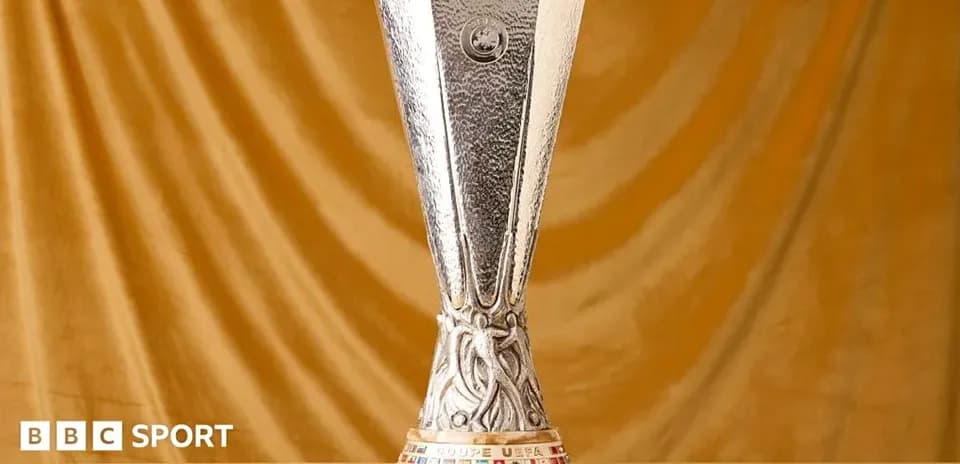 UEFA Europa League trophy displayed on a pedestal