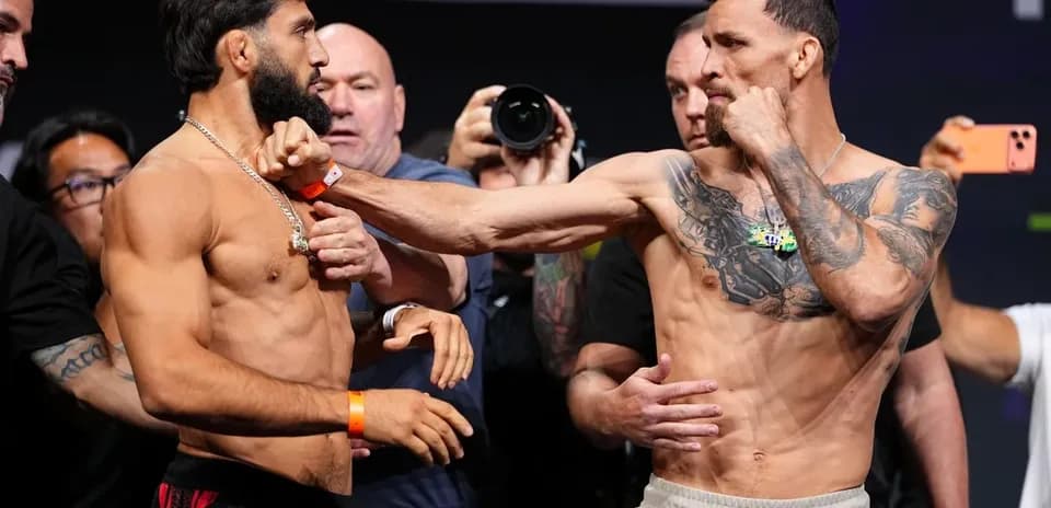 Fighters facing off during weigh-in event