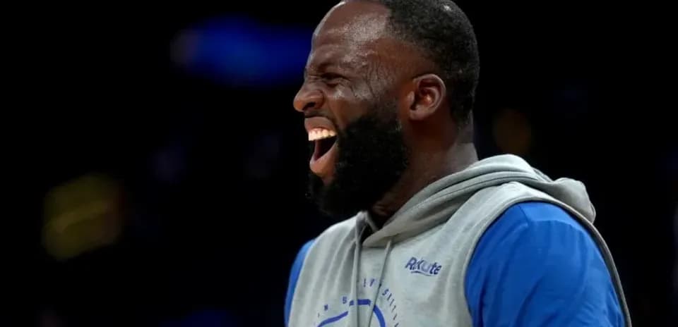 Player laughing during warm-up on the court