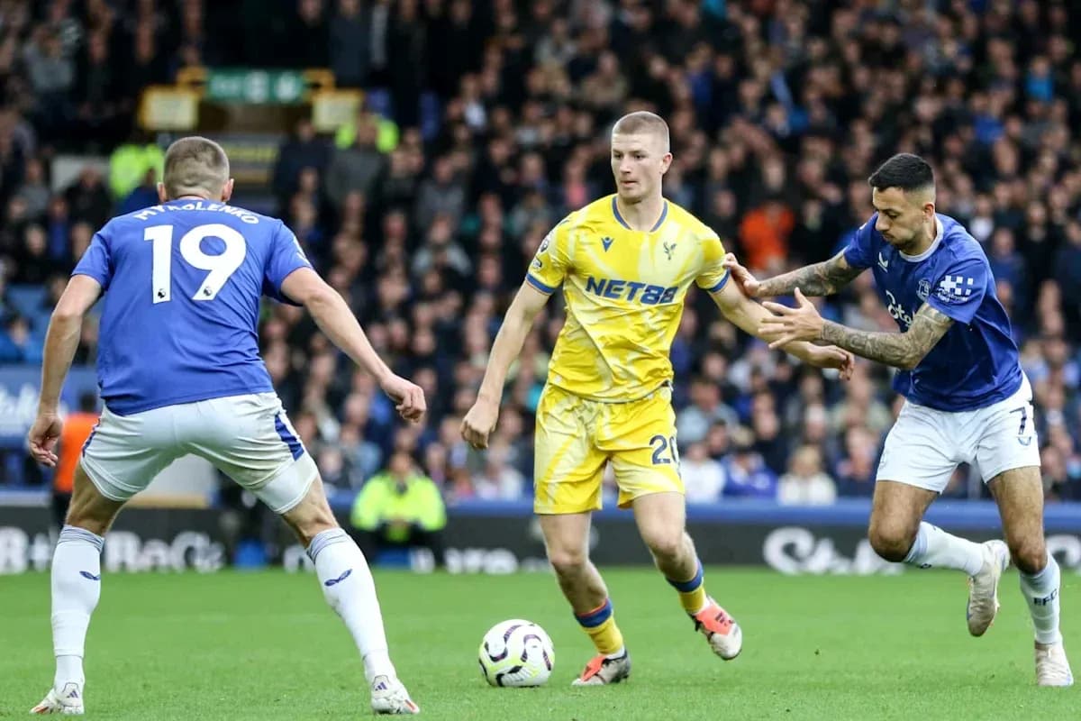 Players contesting the ball during a match
