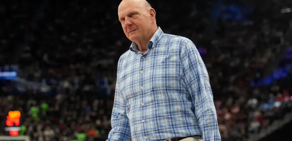 Man in checkered shirt on basketball court