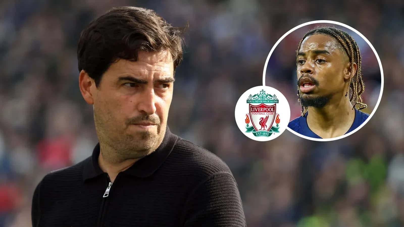 Football manager with Liverpool logo and player image