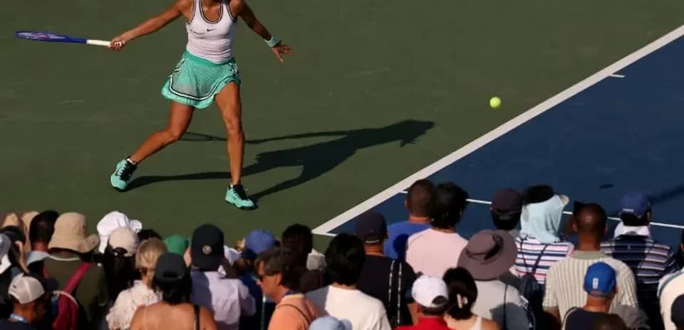 Player hitting a forehand shot during match