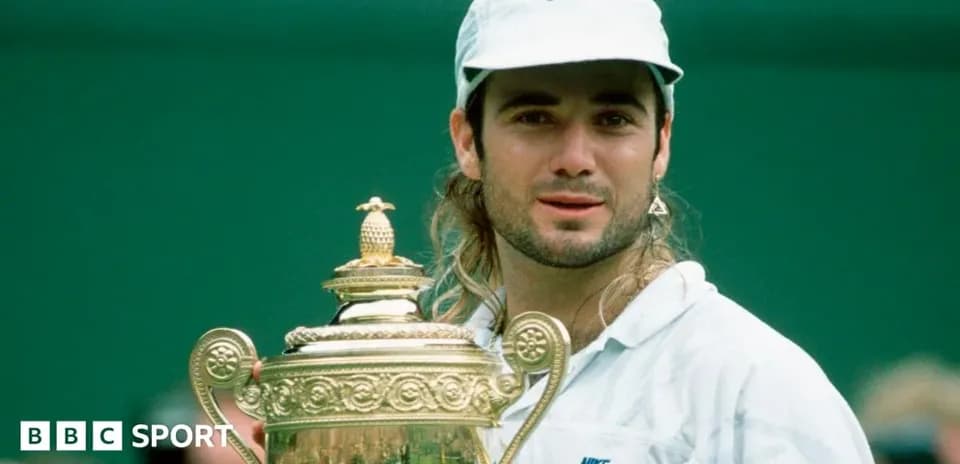Player holding Wimbledon trophy in victory pose