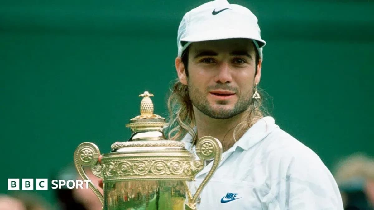 Player holding Wimbledon trophy in victory pose