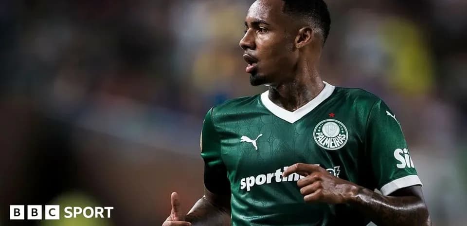 Player in Palmeiras kit during match action