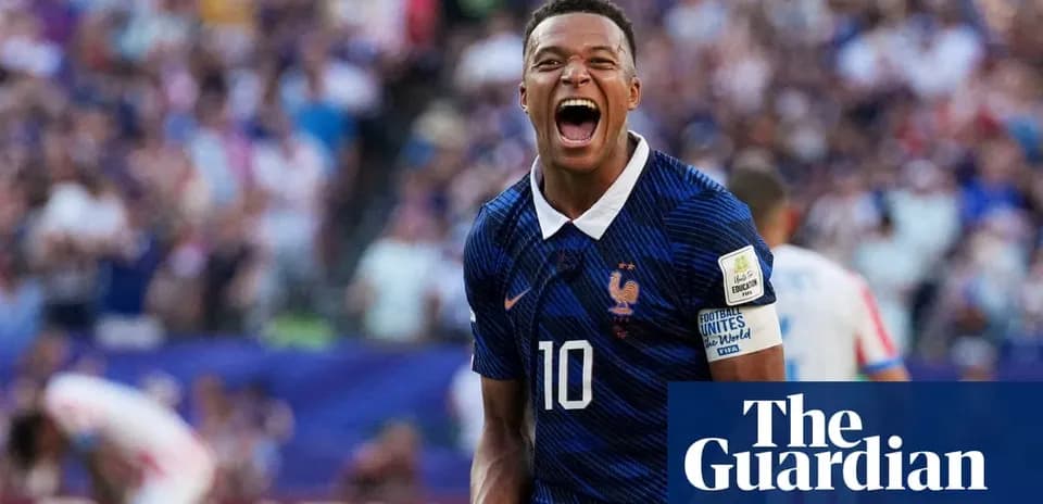 Player celebrating a goal in France kit