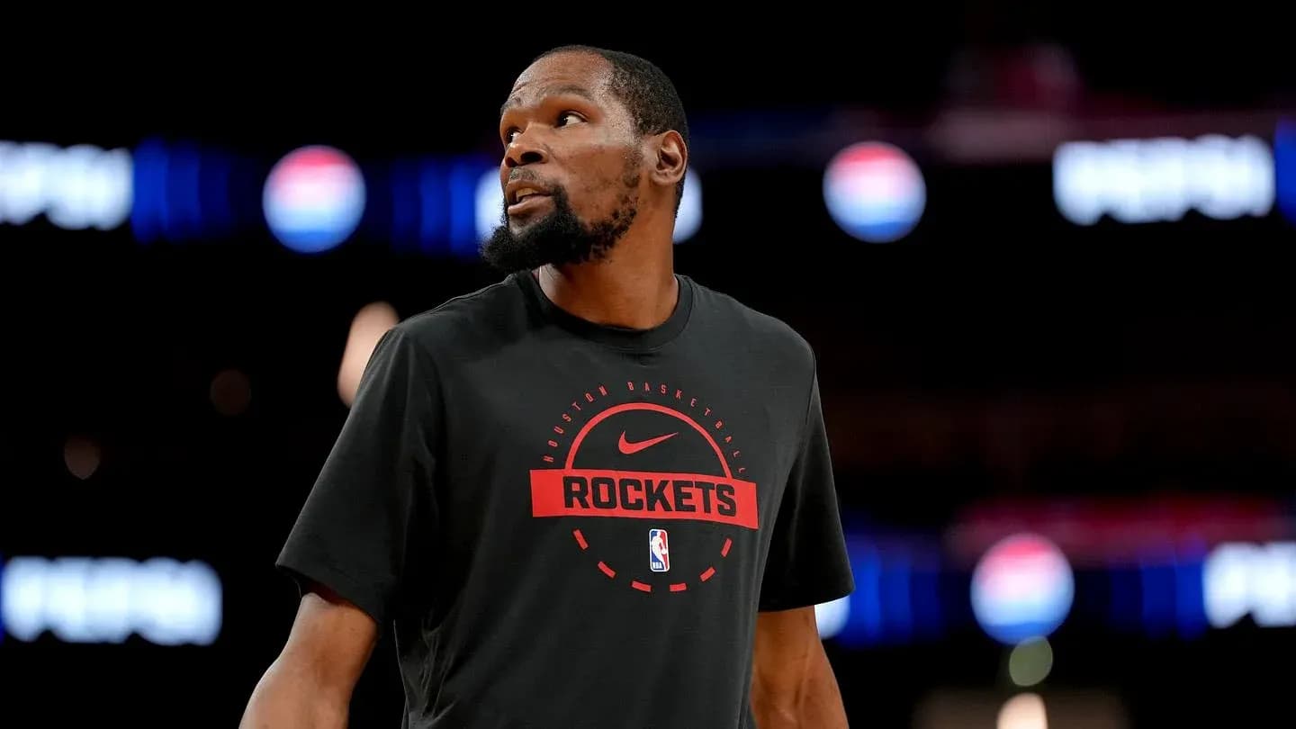 Player wearing Houston Rockets shirt on court