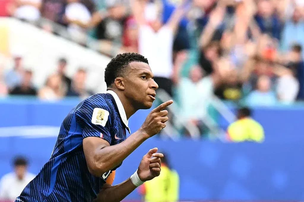 Player celebrating goal during World Cup match
