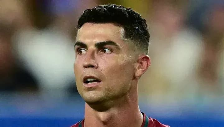 Cristiano Ronaldo looking focused during match