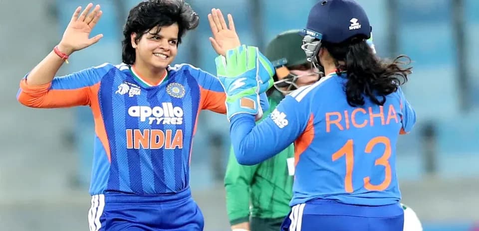 Indian cricketers celebrating during a match