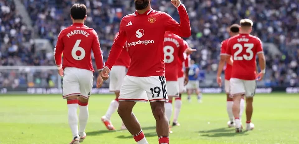 Player celebrating with teammates during match