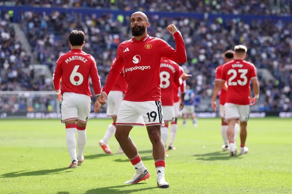 Player celebrating with teammates during match
