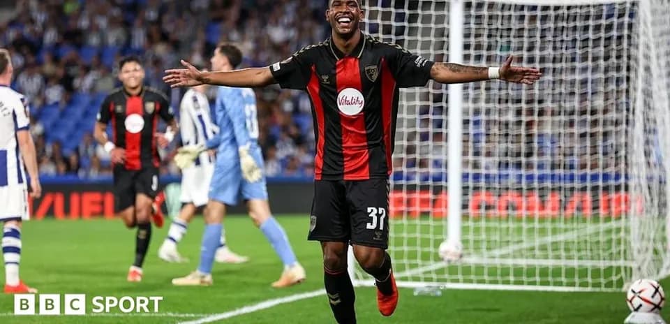 Bournemouth player celebrating after scoring a goal