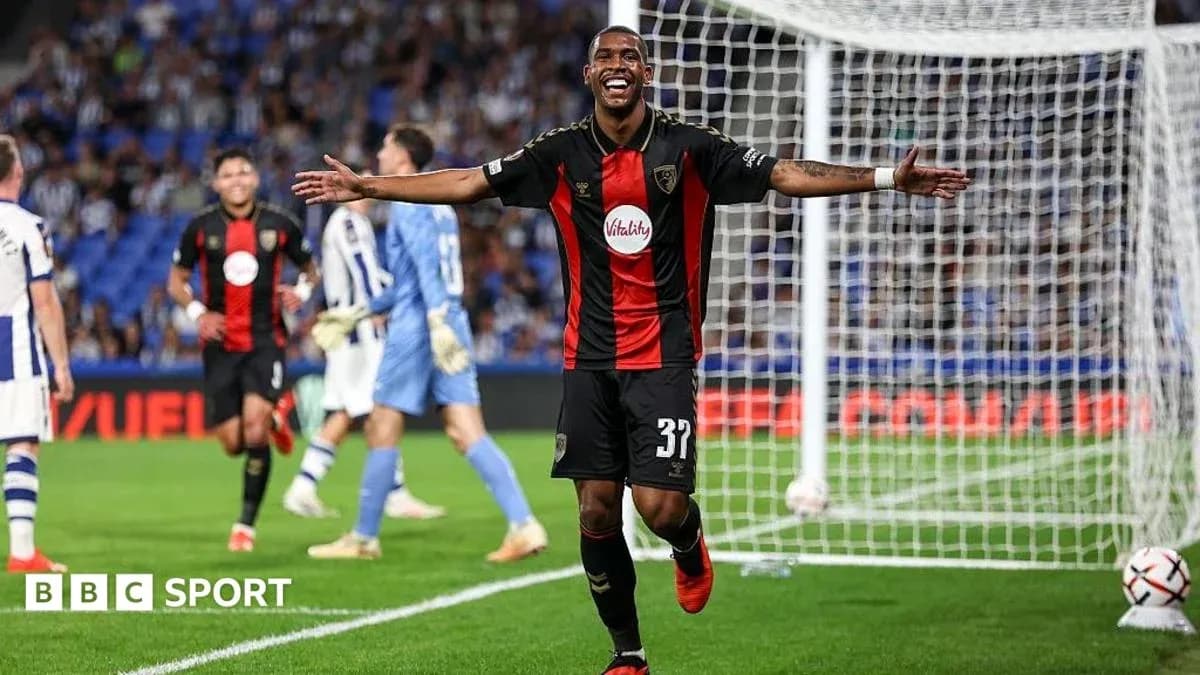 Bournemouth player celebrating after scoring a goal