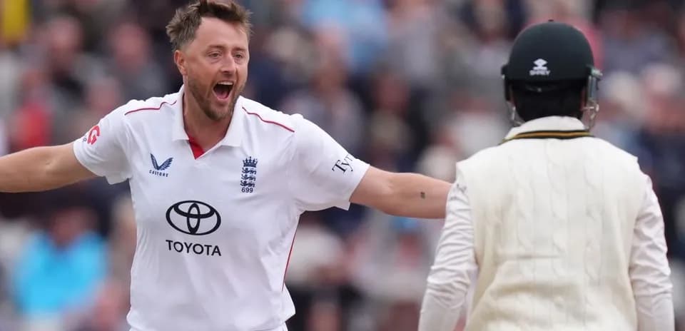 Bowler celebrating a wicket against the batsman