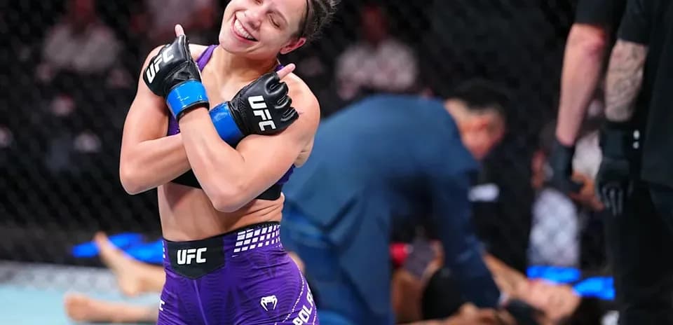 Fighter celebrating victory after the match