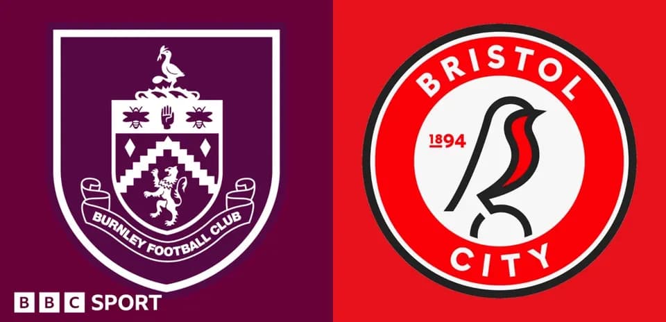 Logos of Burnley Football Club and Bristol City