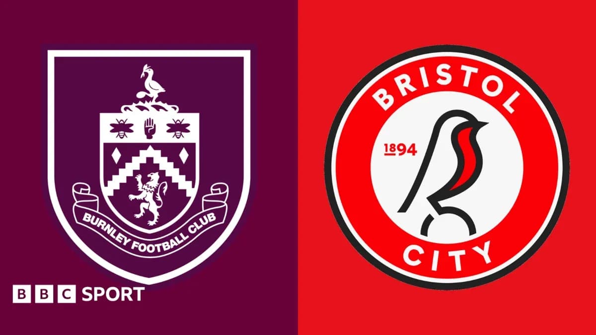 Logos of Burnley Football Club and Bristol City