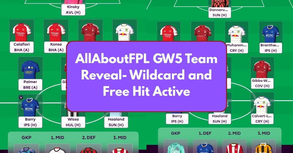 Fantasy Premier League team lineup with player details