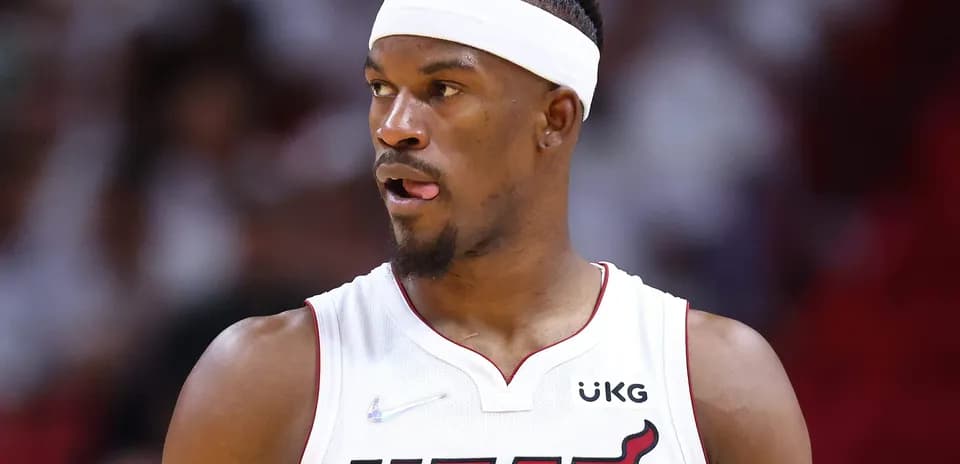 Player in Miami Heat jersey during game action
