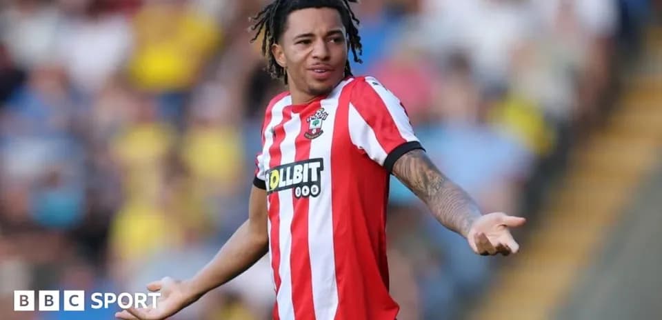 Southampton player gesturing during match