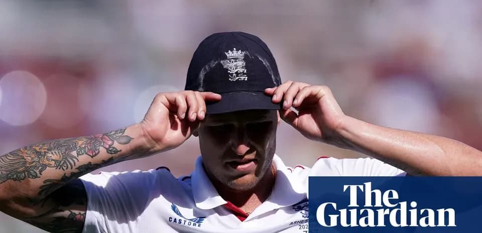 Cricketer adjusting cap during match