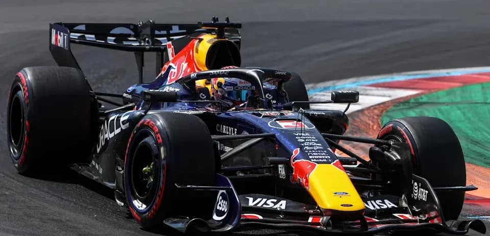 Red Bull Racing car navigating a turn on track