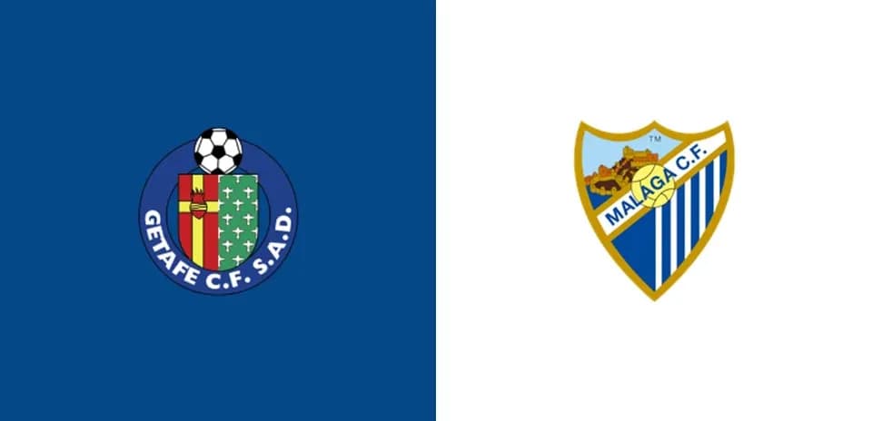 Logos of Getafe CF and Málaga CF