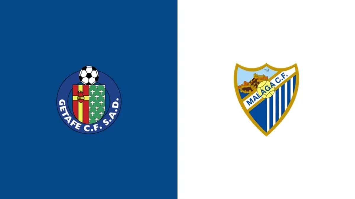 Logos of Getafe CF and Málaga CF