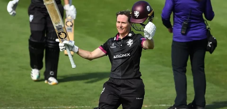Batter celebrating after scoring runs during match