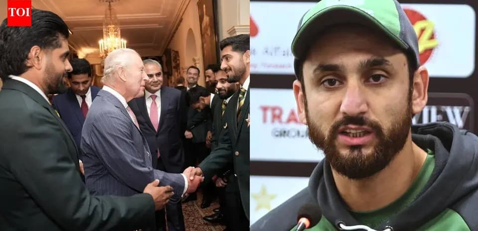 Pakistani cricket team meeting official and player speaking