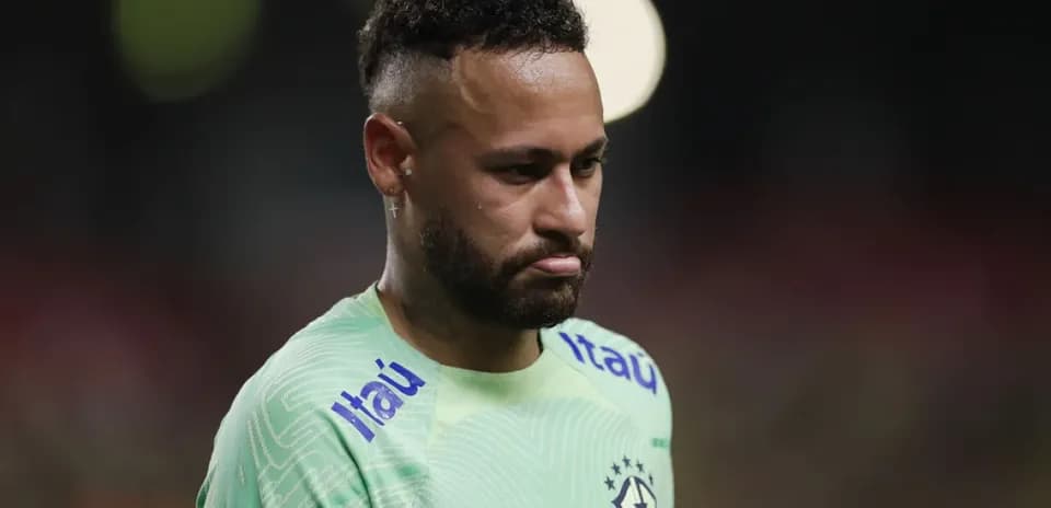 Neymar in Brazil kit during match moment