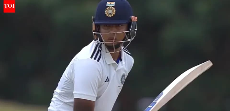 Batsman preparing to face a delivery during match