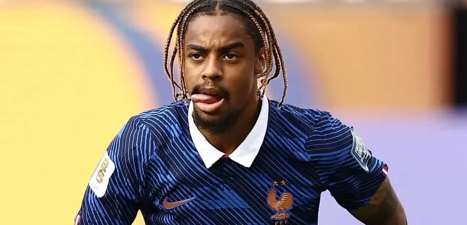 Player in France jersey during a match action