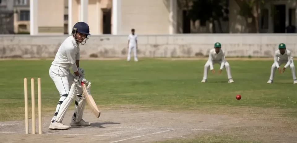 Batsman preparing to hit a cricket ball