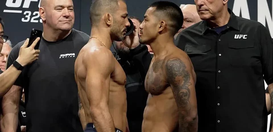 Fighters facing off at UFC weigh-in event