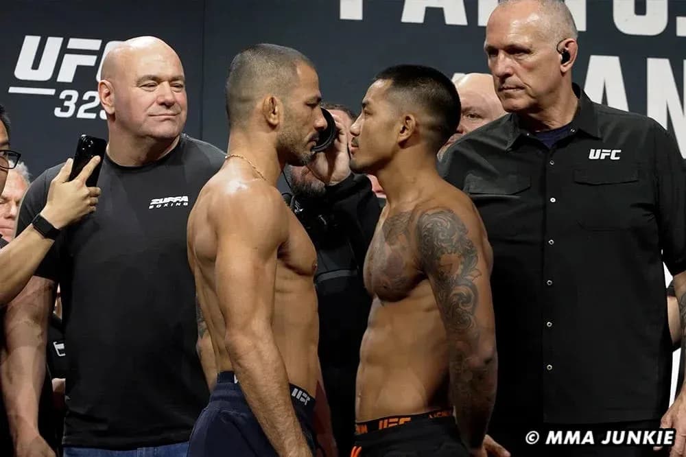 Fighters facing off at UFC weigh-in event